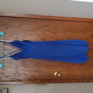 Blue Lace Up Back Midi Dress, Small, New with tags. Never worn